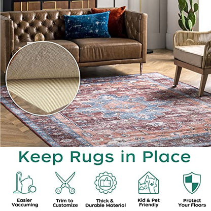 BAGAIL BASICS Non Slip Rug Pad Gripper 5 x 7 Feet Extra Thick Carpet Pads for Area Rugs and Hardwood Floors, Keep Your Rugs Safe and in Place (Pack of 2) - size: 5' x 7' (Rectangular) (Pack of 2)