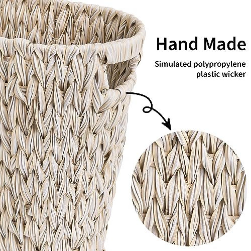 GRANNY SAYS Wicker Trash Can, Wicker Waste Basket for Bathroom, Butter Milk - color: Butter Milk, size: Rectangular - 13"L x 7½"W x 12¼"H