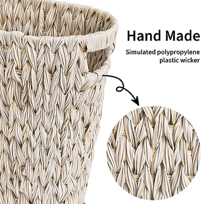 GRANNY SAYS Wicker Trash Can, Wicker Waste Basket for Bathroom, Butter Milk - color: Butter Milk, size: Rectangular - 13"L x 7½"W x 12¼"H