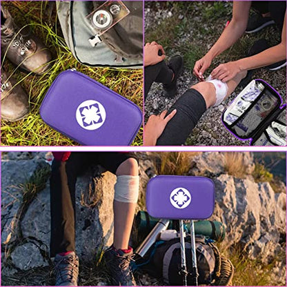 First Aid Kit 276PCS Car Home Camping Essentials Purple Emergency Kit - color: Purple-276pcs