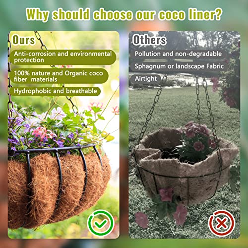 Legigo 6 Pack 14 Inch Hanging Basket Coco Liners Replacement, Round - color: 6pcs, size: 14 Inch