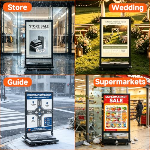 Wind-Resistant Outdoor Sign Holder, Weather Resistant Sidewalk Sign Stand