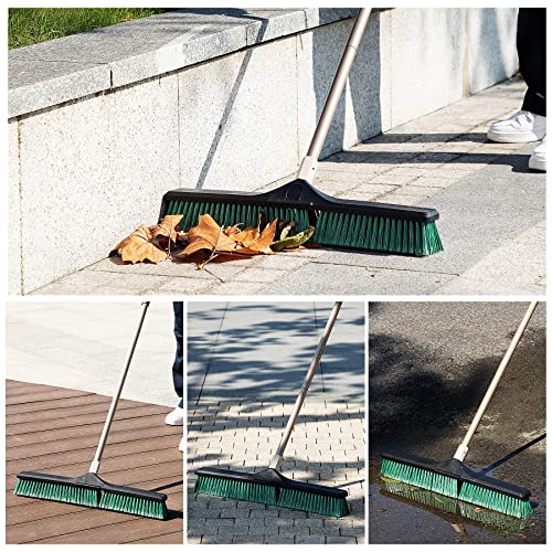 Eyliden Heavy Duty Push Broom 24" with 66" Long Handle