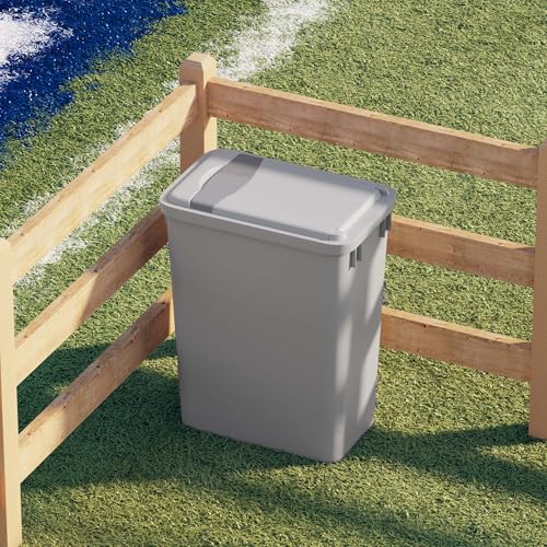 Dowell Wastebasket Trash Container, 35Qt/9Gal, Plastic, Stackable, for Kitchen/Bathroom/Office, Tall&Slim Trash Can 18" H (Grey 4000 35 04) - size: 37Qt - 1 Pack