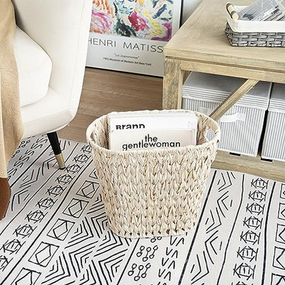 GRANNY SAYS Wicker Trash Can, Wicker Waste Basket for Bathroom, Butter Milk - color: Butter Milk, size: Rectangular - 13"L x 7½"W x 12¼"H