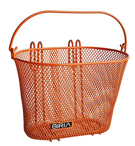 Basket with Hooks, Front, Removable, Wire mesh Small, Kids Bicycle Basket - color: Orange
