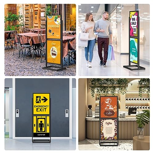 Sign Holder Floor Stand, Heavy Duty Pedestal Poster Banner Stand for Display, Metal Floor Standing Display - Double Sided Poster Stand 22" x 28" for Business, Office, Trade Show, Mall Advertising