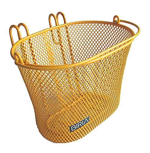 Basket with Hooks, Front, Removable, Wire mesh Small, Kids Bicycle Basket - color: Yellow/Orange