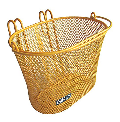 Basket with Hooks, Front, Removable, Wire mesh Small, Kids Bicycle Basket - color: Yellow/Orange
