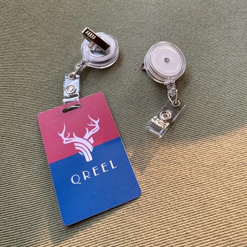 QREEL Badge Reel, ID Badge Holder Retractable Clip, Clear, 10 Pack - color: Translucent Clear, size: 10 Pack