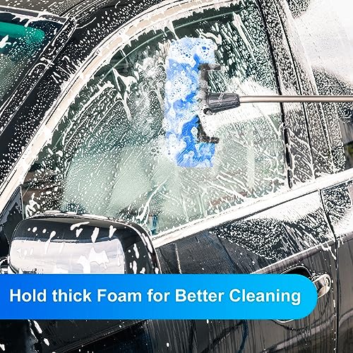 Vesici 4 Pcs Car Wash Brush Head with Soft Detailing Bristle Flow Thru Car Cleaning Brush Exterior Cars Wash Equipment for Auto Truck RV Boat Camper Washing, 10 Inch (Blue) - color: Blue