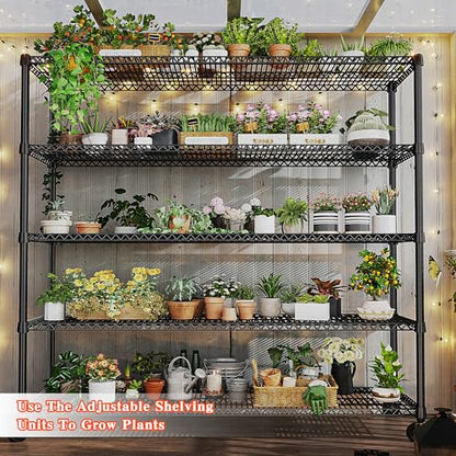 REIBII Storage Shelves 3200 LBS Capacity Wire Shelving with Wheels Heavy Duty Metal Shelf for Warehouses, Garage,Kitchens, School,Commercial Shelf, 73" H X 60" W X 18" D, 2 Pack - size: 2 Set-60''W X 18'' D X 73'' H
