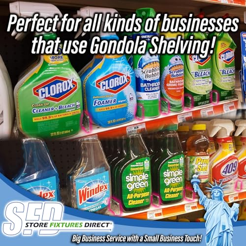 Adjustable Gondola Shelf Dividers - Retracting Item Organizer for Shelves 14" to 22" D - 50 Pack - size: 50 Pack, style: Fits Shelves: 14" to 22" Deep