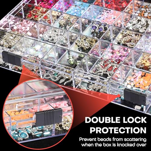 Noverlife 36 Grids Clear Plastic Organizer Boxes, Jewelry Storage Container - size: 36 Grids - 2 Packs