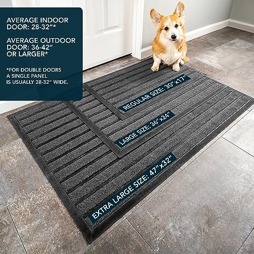 Ubdyo Extra Durable Door Mat Outside Entrance (30" x 17", Bright Grey) - color: Bright Grey, size: 30" x 17" (Rectangular)