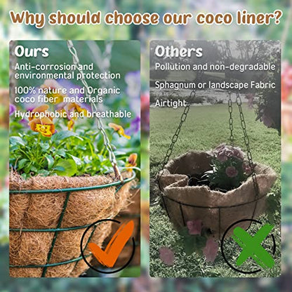 Legigo 3 Pack 20 Inch Hanging Basket Coco Liners Replacement, Round - color: 3pcs, size: 20 Inch