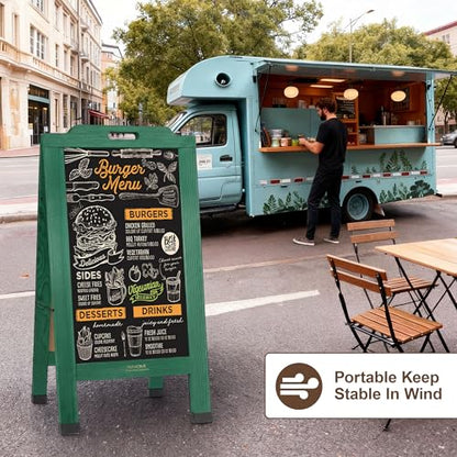 Magnetic Portable A-Frame Chalkboard Signs, 40" × 20", Green - color: A-portable-green