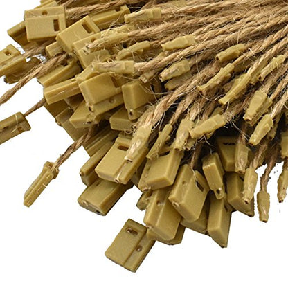 500 Pcs Hemp Twine Hang Tag String Snap Lock Pin Loop Fastener Hook Ties Easy and Fast to Attach (Pack of 2) - size: 7 inch (Pack of 2)