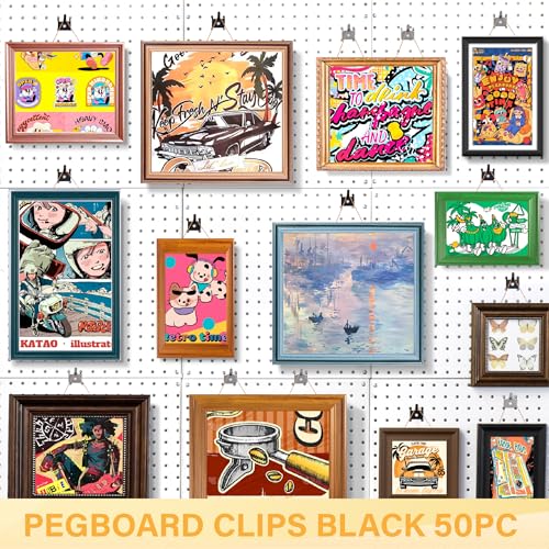 50 PC Prong Metal Pegboard Hooks Black - color: Black