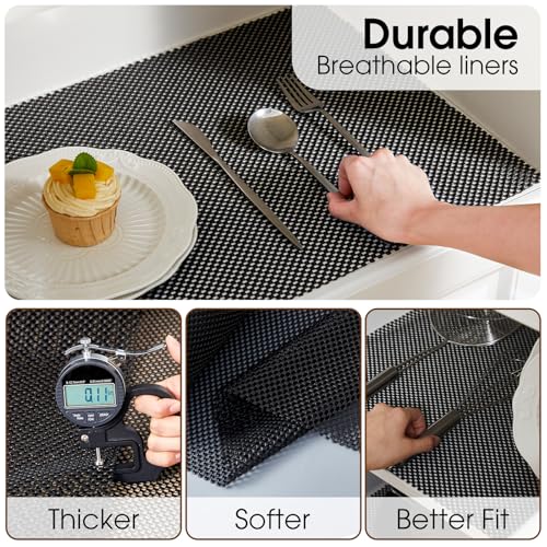 Shelf Liner for Kitchen Cabinets and Drawers, Black, 12" x 240" - color: Black, size: 12"W x 240"L