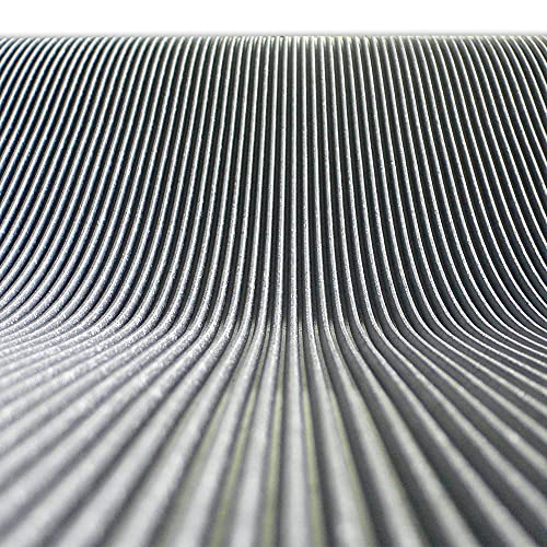 Rubber-Cal Fine Rib Corrugated Rubber Floor Mat - 1/8" x 3ft x 6ft Black - size: 72"L x 36"W x 0.1"Th