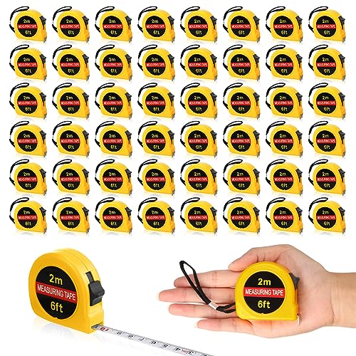 Copkim 50 Pcs 6 ft Mini Tape Measure Retractable Bulk,Yellow - color: Yellow