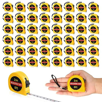 Copkim 50 Pcs 6 ft Mini Tape Measure Retractable Bulk,Yellow - color: Yellow