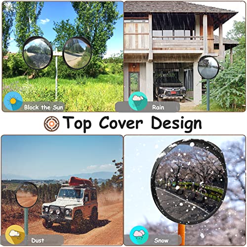 12" Security Mirror for Home, Adjustable Fixing Bracket - size: 12in with brim