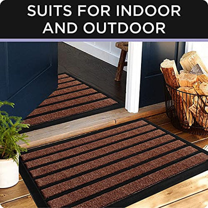 Ubdyo Extra Durable Door Mat Outside Entrance (30" x 17", Bright Burgundy) - color: Bright Burgundy, size: 30" x 17" (Rectangular)