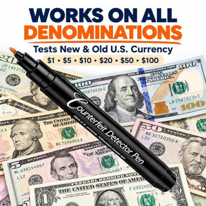Dri Mark 2 Pack Counterfeit Bill Detector Marker Pen, Made in The USA, 3 Times More Ink, Fake Money Checker - Money Loss Prevention Tester & Fraud Protection for U.S. Currency - size: 2 Pack
