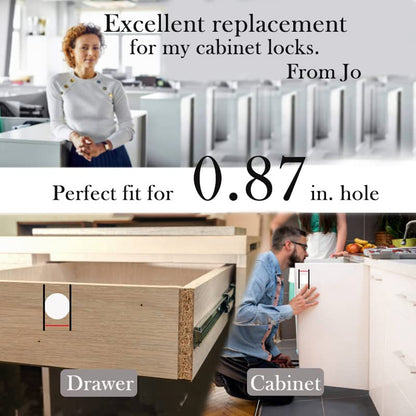 XIEHE 801 Office Furniture Desk Drawer Lock Cabinet Door Locker with Keys 7/8 in. Outside Diameter (1 Pack, Chrome, keyed different1) - color: Chrome, 1PACK, size: 801 Keyed Different
