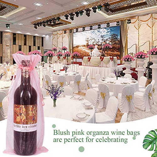 HRX Package 30pcs Mesh Organza Wine Bags for Gift Giving (Pink) - color: Blush Pink
