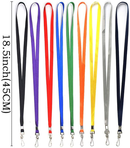 Beebel Blue Lanyards 100 Pcs Lanyard for Id Badges Flat Lanyard with Badge Clip with J-Hook - color: Blue, size: 100 Pack