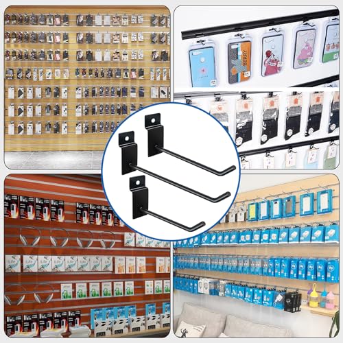Slatwall Hooks 200Pcs - 4/6/8 Inch Slatwall Accessories - Hanging Hooks & Hangers for Garage, Shop, Retail Display