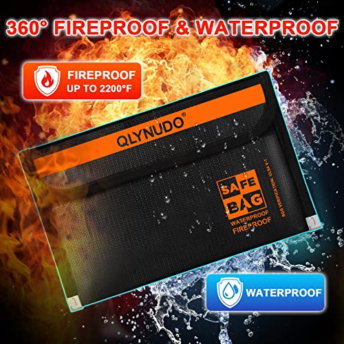 Fire Proof Money Bag for Cash, Small Color-Coded 2-Pack - color: Small-Silver+Big-Black
