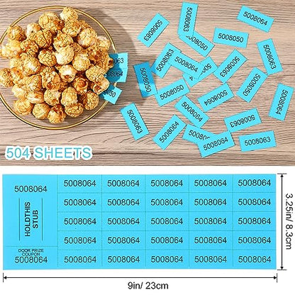 Kosiz 25 Bid 504 Raffle Ticket Sheets Chinese Auction Tickets, Lake Blue - color: Lake Blue, size: 25 Bid