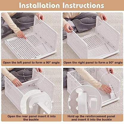 yazi 5XL Stackable Plastic Closet Storage Baskets - size: 5XL