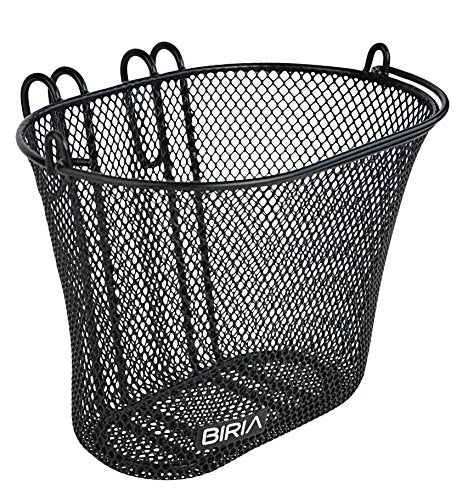 Basket with Hooks, Front, Removable, Wire mesh Small, Kids Bicycle Basket - color: Black including a Bell