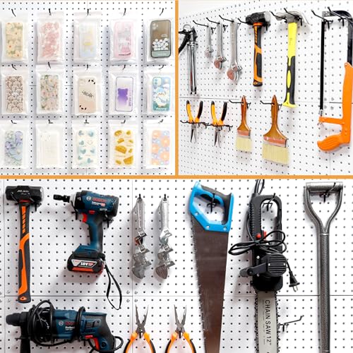 HUHOLE 25 Pack 10 Inch Black Pegboard L Hooks for 1/4 Inch Pegboard - size: 10 Inch