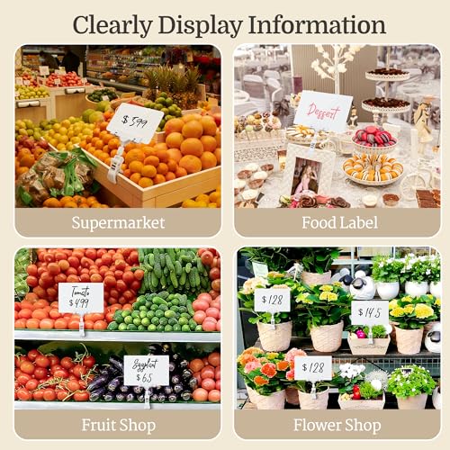 Mlici 8pcs Sign Clips Holder, Large Clip-on Style Double Head Display Clips - color: 8 8.2 x 5.8" White Clips