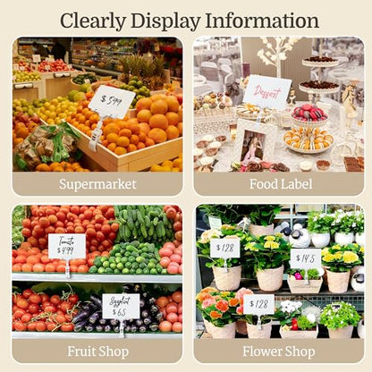 Mlici 8pcs Sign Clips Holder, Large Clip-on Style Double Head Display Clips - color: 8 8.2 x 5.8" White Clips