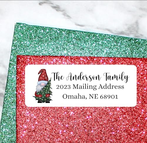 Sunshine Stickers Custom Christmas Return Address Labels-Personalized Holiday Return Address Labels, Set of 120 Self Adhesive Mailing Rectangle Personalized Name Stickers for Envelopes (Pattern 7) - style: Pattern 7
