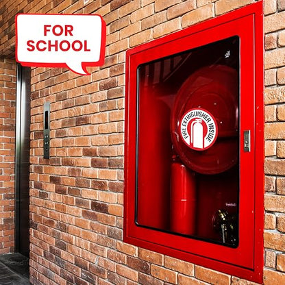 15 x Fire Extinguisher Inside Sticker | 3 x 3 Inch Vinyl Fire Extinguisher Inside Sign | UV-resistant Fire Extinguisher Sticker | Fire Extinguisher Signs for Business