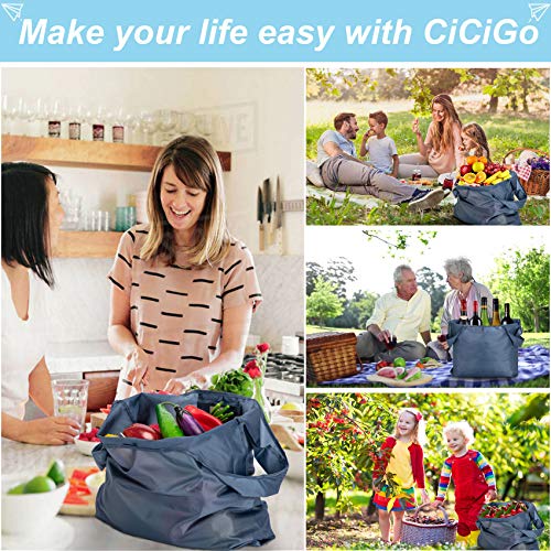 Large Reusable Bags Shopping Washable Foldable 6 Pack Grocery Bags Heavy Duty Lightweight Folding Gift Tote Bags Durable Polyester Gray - color: Gray