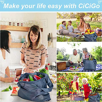 Large Reusable Bags Shopping Washable Foldable 6 Pack Grocery Bags Heavy Duty Lightweight Folding Gift Tote Bags Durable Polyester Gray - color: Gray