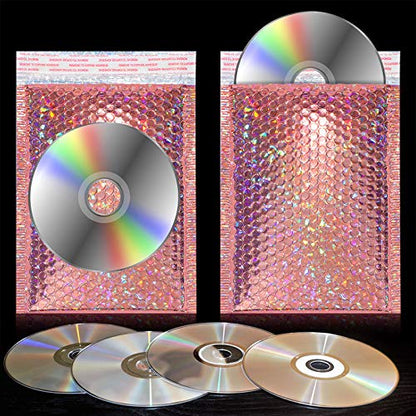 Outus 30 Pack Holographic Bubble Mailers, 9.5 x 6 Inch, Rose Gold - color: Rose Gold, size: 9.5 x 6 inches