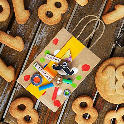 BagDream Mini Gift Bags with Handles 3.5x2.4x6.7 Inch Brown 100 Bulk Pack - color: Brown