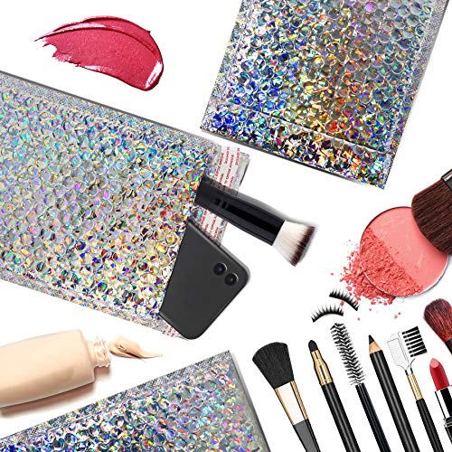 30Pcs 7x11Inch Holographic Bubble Mailers Self Seal Padded Envelopes Silver - color: Silver