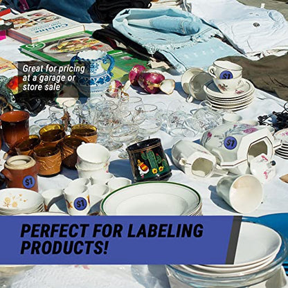 1 Dollar Price Stickers, 2 inch Round, Navy Blue, 300 Labels - color: $1 / Navy, size: 1 Roll
