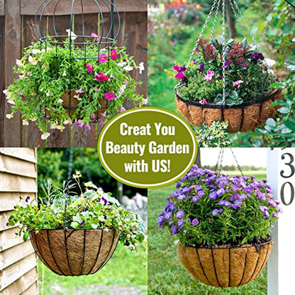 Legigo 6 Pack 14 Inch Hanging Basket Coco Liners Replacement, Round - color: 6pcs, size: 14 Inch